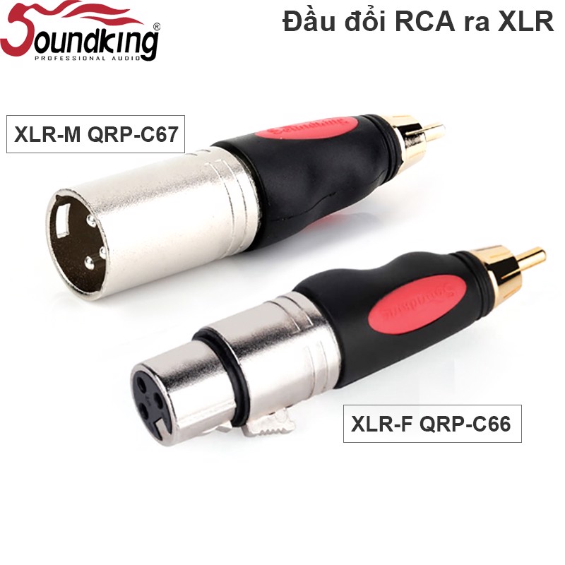 Đầu giắc chuyển AV RCA đực ra XLR Cannon Đực QRP-C67 - Cái QRP-C66 Sounking