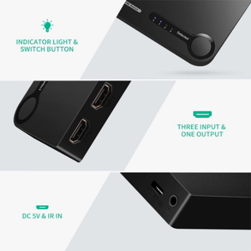 bo chuyen mach hdmi 3 vao 1 ra ugreen 40234