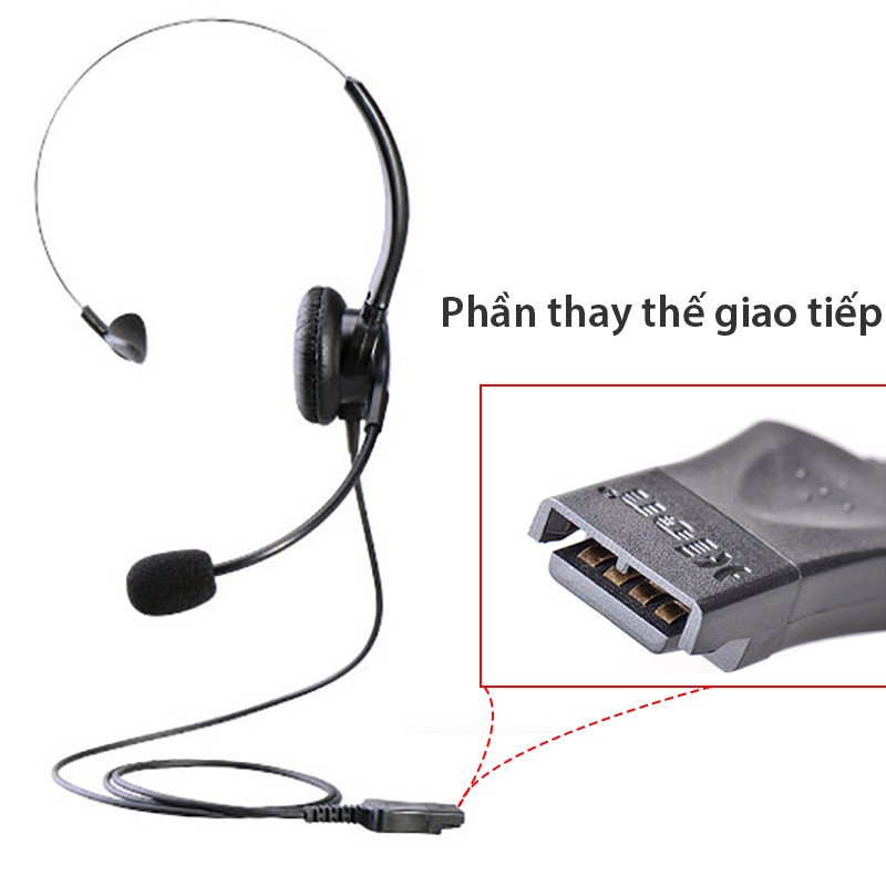 Tai nghe + mic Hion For600 đàm thoại chăm sóc khách hàng chân cắm 3.5mm