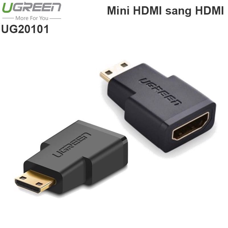 Đầu chuyển đổi Mini HDMI to HDMI (Male to Female) Ugreen 20101, Phụ kiện điện tử Hà Nội