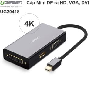 Mini Displayport to HDMI DVI VGA Ugreen 20418 hỗ trợ 4K