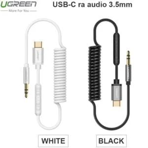 Cáp USB-C ra audio 3.5mm AUX 1 mét Ugreen có micro 30633 30634