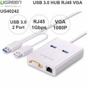 Bộ chia 2 cổng USB 3.0 - USB sang VGA RJ45 LAN gigabit Ugreen 40242