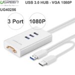 Bộ Chia Usb 3.0 3 Port - Usb 3.0 Ra Vga 1080P Ugreen 40256