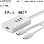 Bộ Chia Usb 3.0 3 Port - Usb 3.0 Ra Hdmi 1080P Ugreen 40257