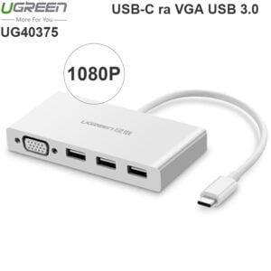 USB-C ra VGA 1080P+ 3 cổng USB 3.0 UGREEN 40375