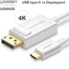 Dây cáp chuyển USB-C ra Displayport 4K60Hz 1.5 mét Ugreen 40420