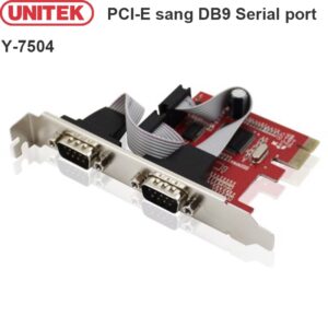 Card PCI-E to RS232 2Port Unitek Y-7504 chính hãng, dùng được cho mini PC