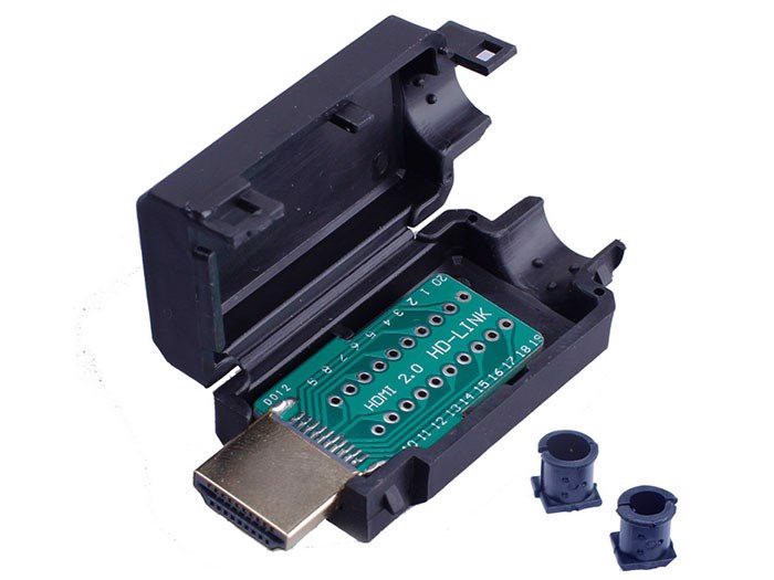 Đầu hàn cổng HDMI 1.4 2.0 kèm vỏ ốp nhựa đường kính 8mm HD-LINK (1 chiếc)