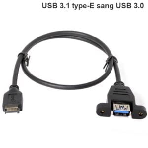 Cáp chuyển USB 3.1 type-E trên mainbroard ra USB 3.0 Female 50Cm có đai bắt vít
