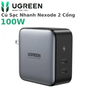 Củ sạc nhanh 100W Nexode GaN 2 cổng USB Type C Ugreen 40795