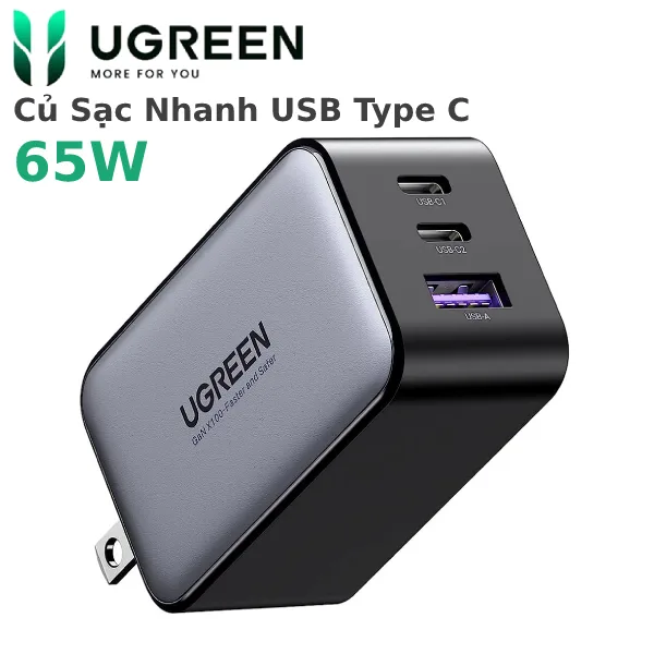 Củ sạc nhanh 65W GaN USB Type C Ugreen 10334