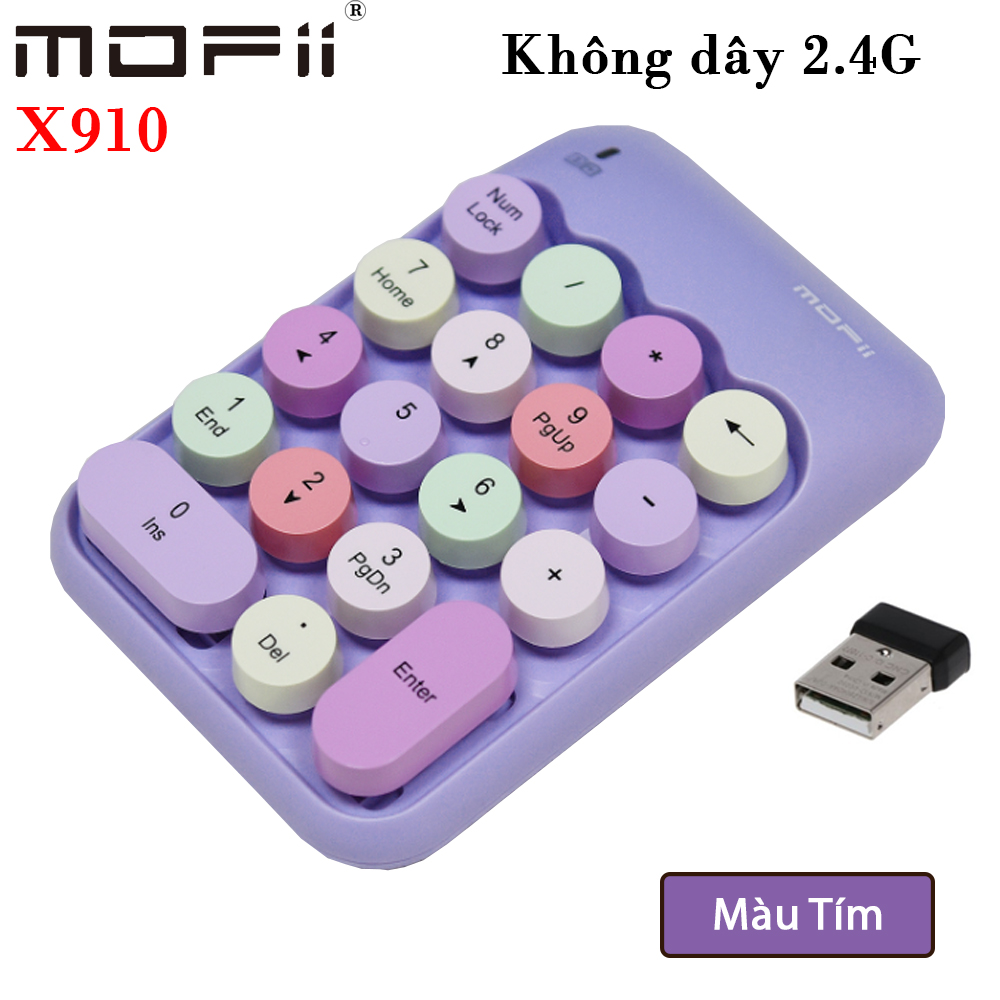 Bàn phím số không dây Mofii X910 - Màu Tím