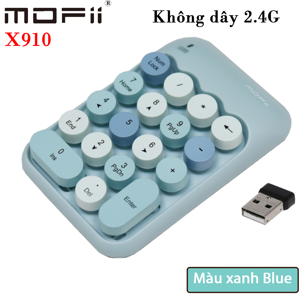 Bàn phím số không dây Mofii X910 - Màu xanh Blue