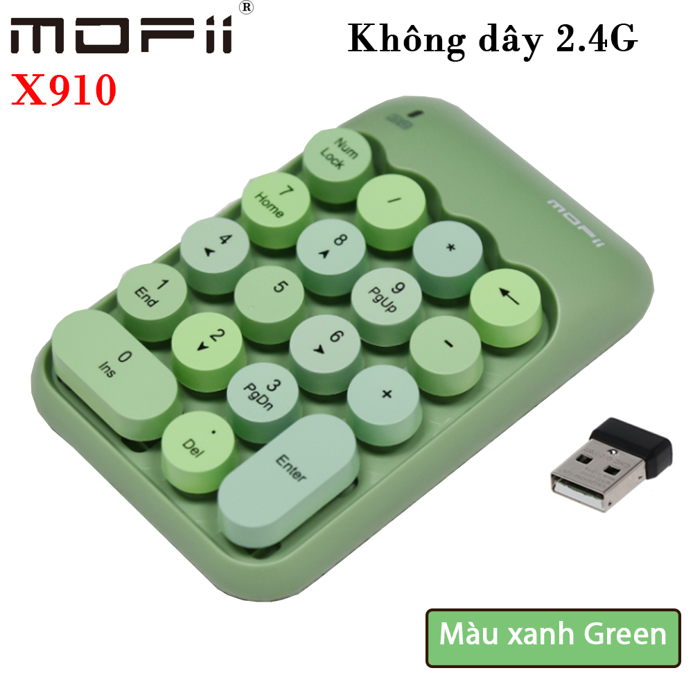 Bàn phím số không dây Mofii X910 - Màu xanh đậm