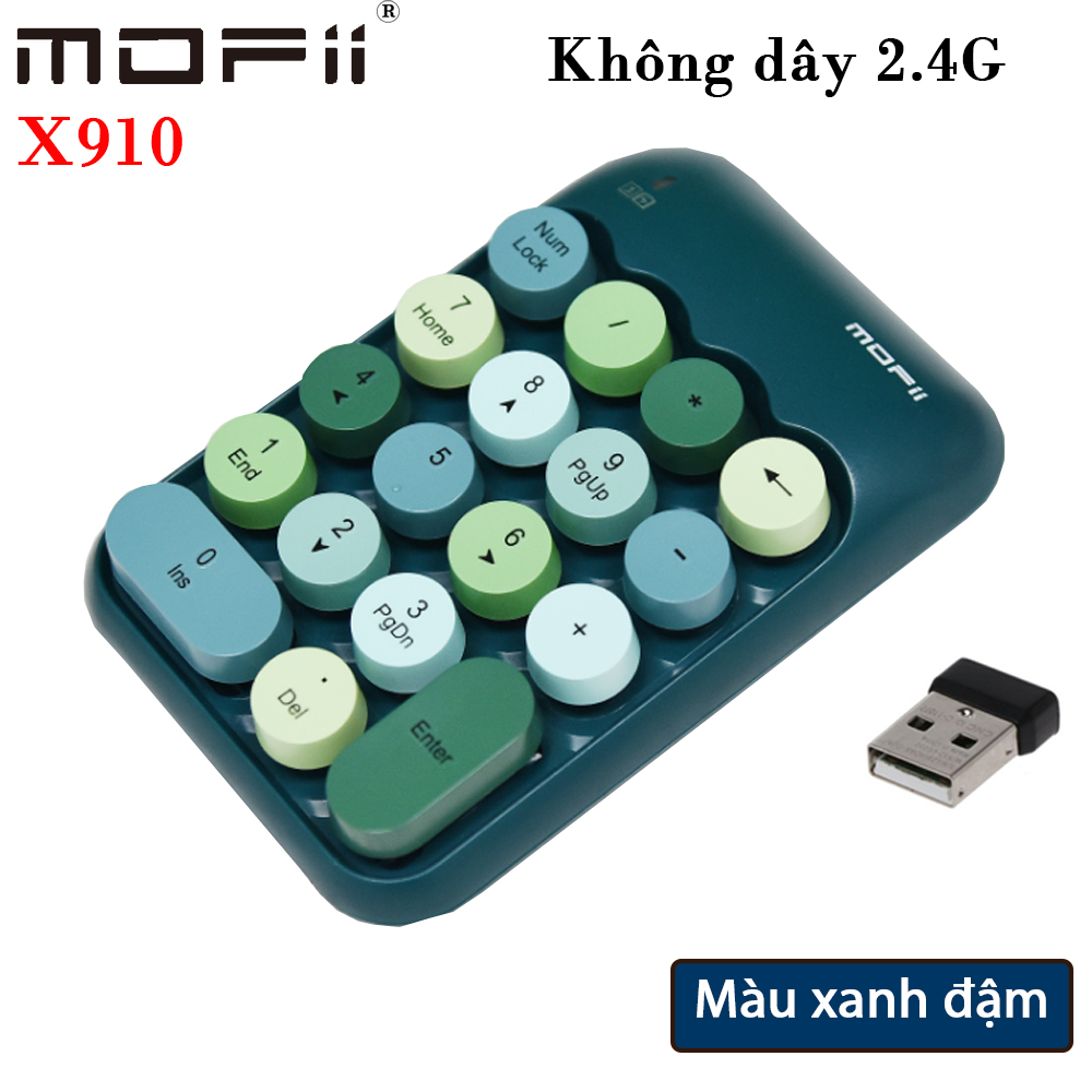 Bàn phím số không dây Mofii X910 - Màu xanh đậm