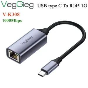 Cáp chuyển đổi USB Type C sang Lan RJ45 VegGieg V-K308