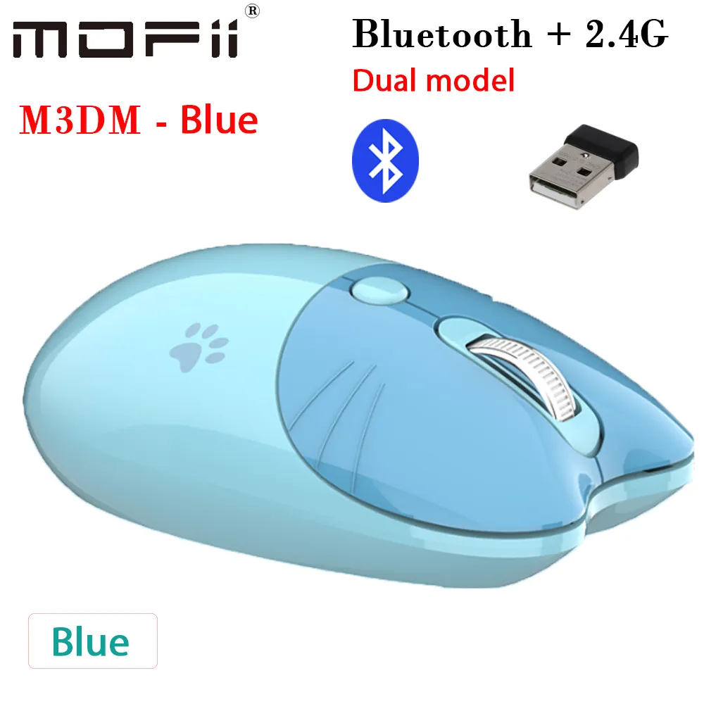 Chuột không dây Bluetooth + 2.4Gchinhs hãng Mofii M3DM - Blue_11