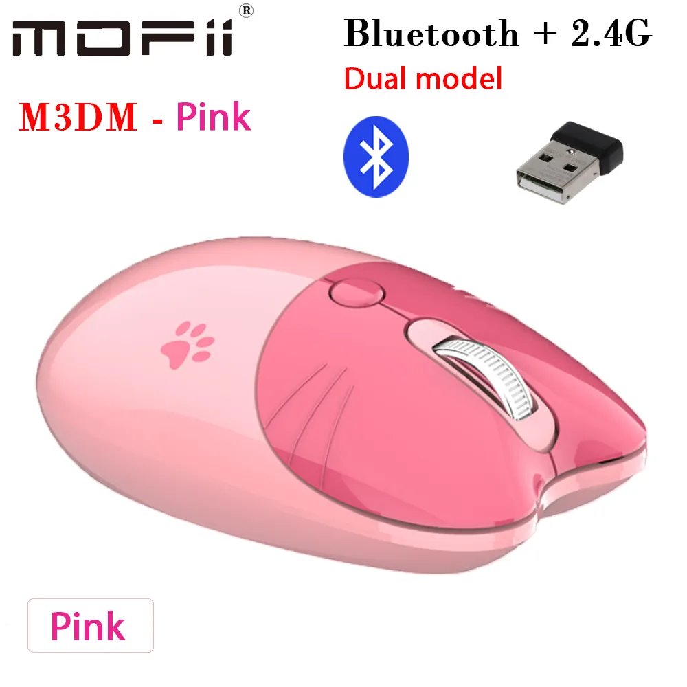 Chuột không dây Bluetooth + 2.4Gchinhs hãng Mofii M3DM - Hồng