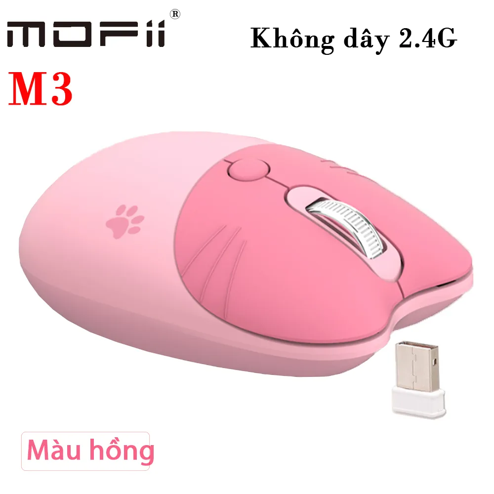 Chuột không dây Mofii M3 siêu kute - Màu hồng