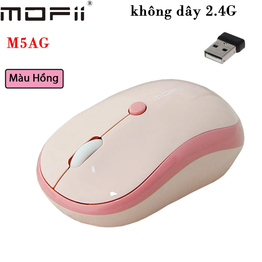 Chuột không dây Mofii M5AG - Màu Hồng