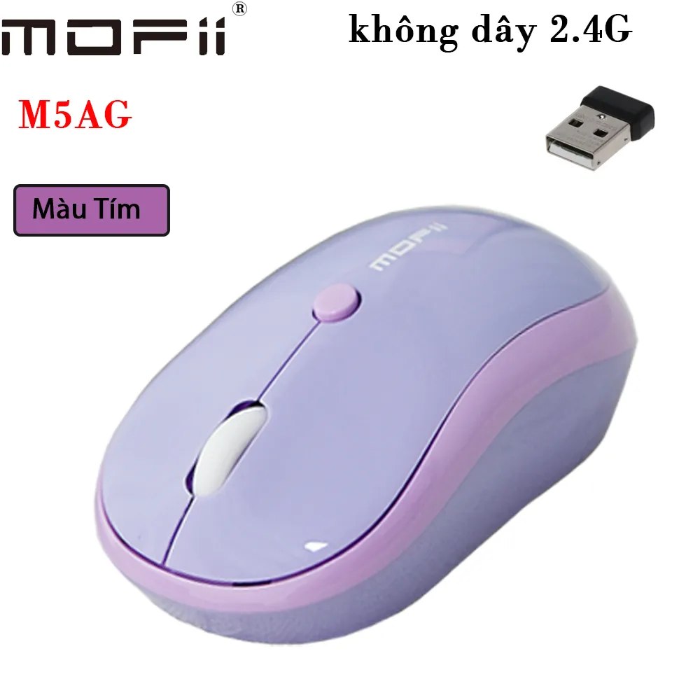 Chuột không dây Mofii M5AG - Màu Tím