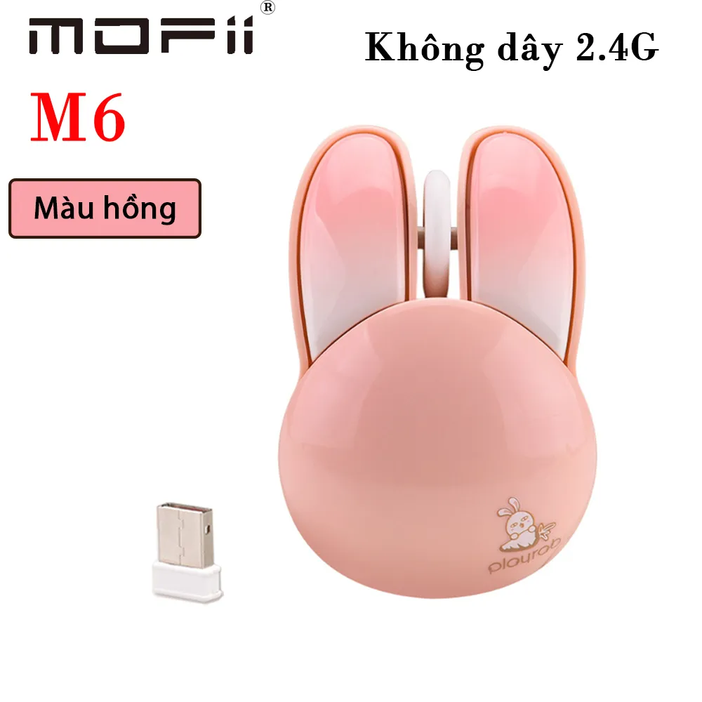 Chuột không dây mofii tai thỏ nhiều màu M6 - Màu Hồng