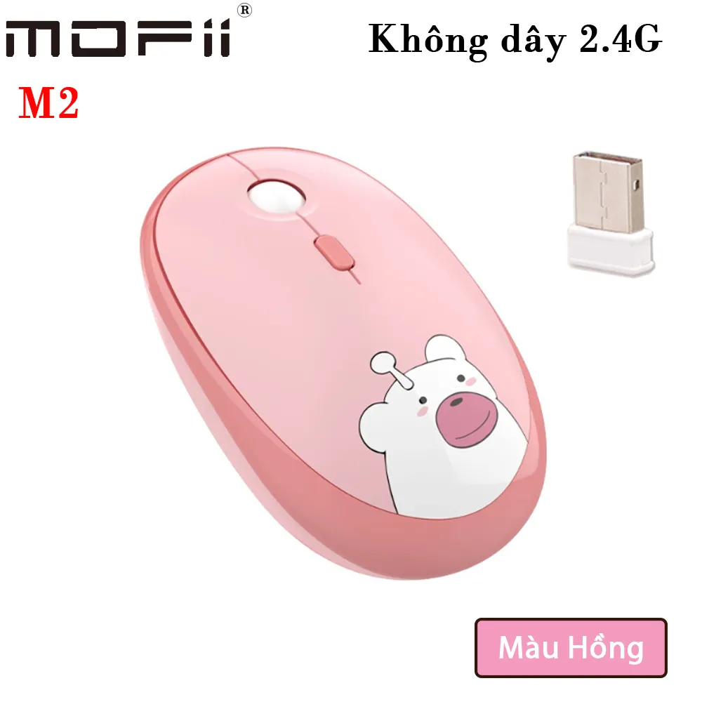 Chuột không dây thời trang kute chính hãng Mofii M2 - Màu Hồng