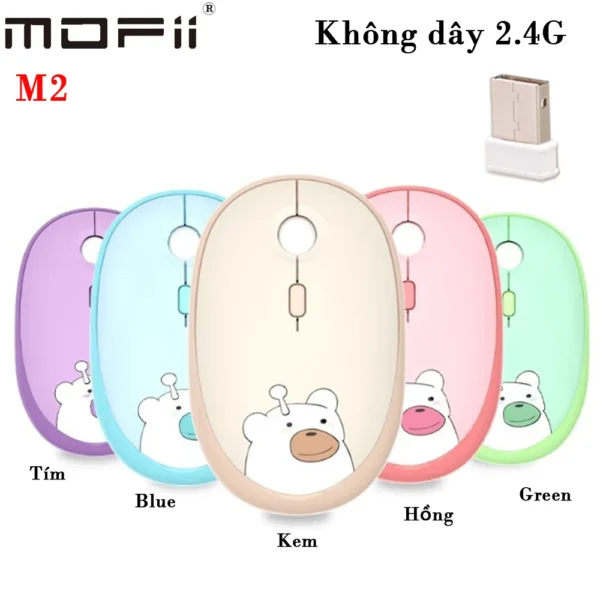 Chuột Không Dây Thời Trang Hình Thú Kute Chính Hãng Mofii M2_11