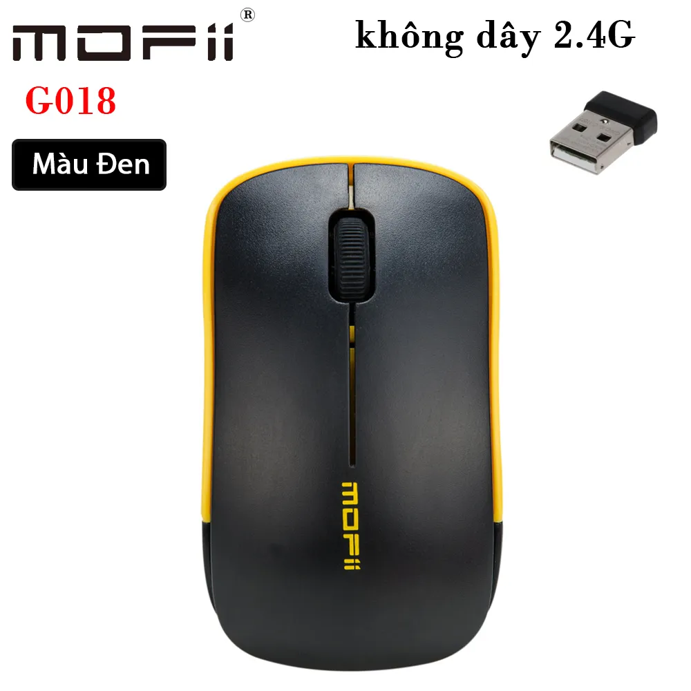 Chuột máy tính không dây mofii G018 - Màu Đen