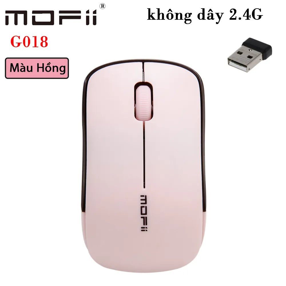 Chuột máy tính không dây mofii G018 - Màu Hồng