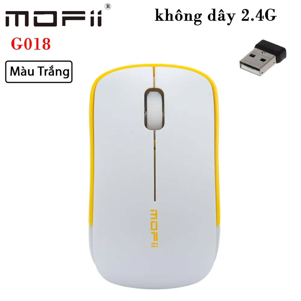 Chuột máy tính không dây mofii G018 - Màu Trắng