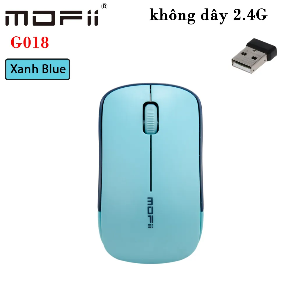 Chuột máy tính không dây mofii G018 - Màu xanh Blue