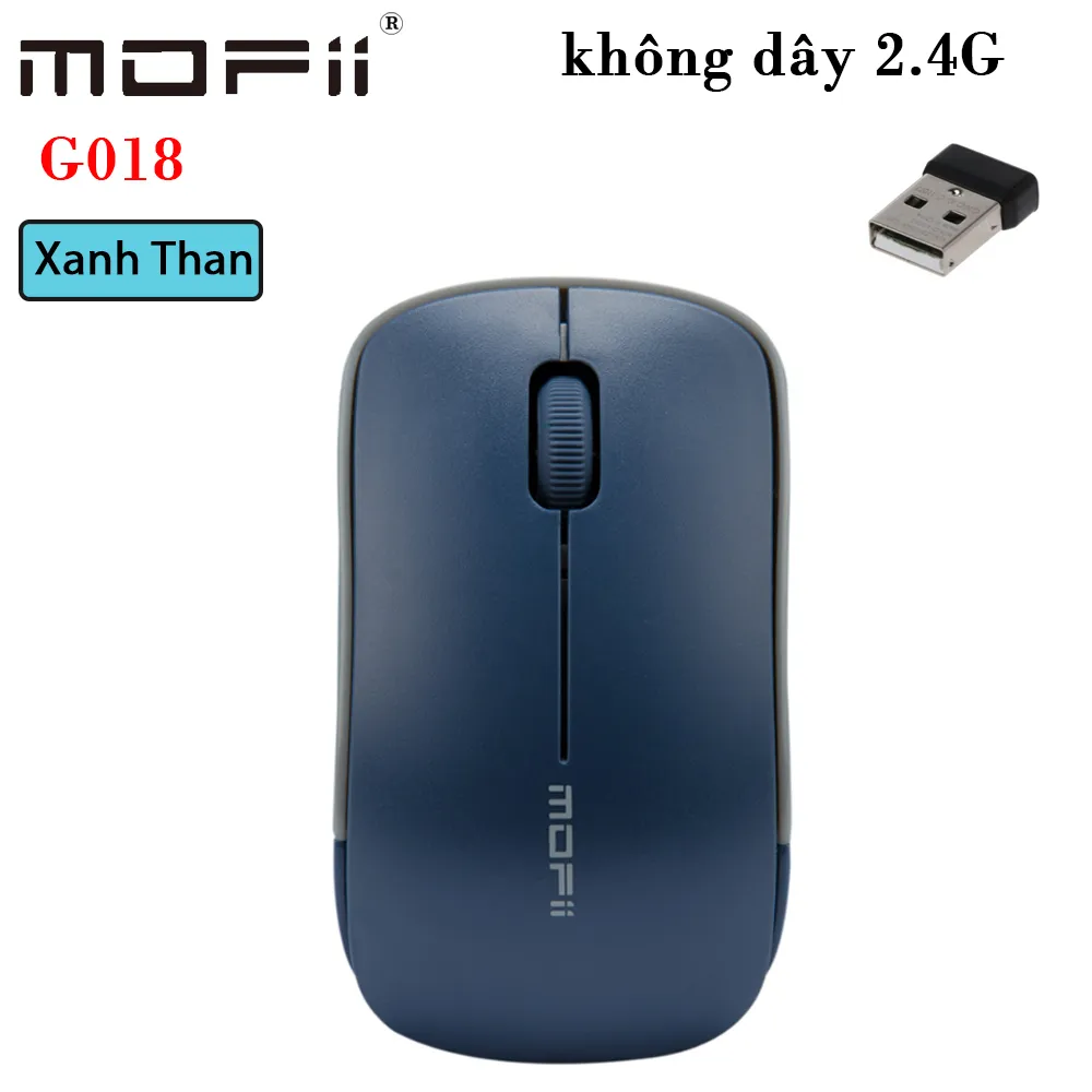 Chuột máy tính không dây mofii G018 - Màu xanh Than