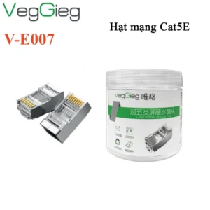 Hạt mạng, đầu bấm mạng CAT5E SFTP đầu bọc kim loại VegGieg V-E007 ( hộp 100 hạt )