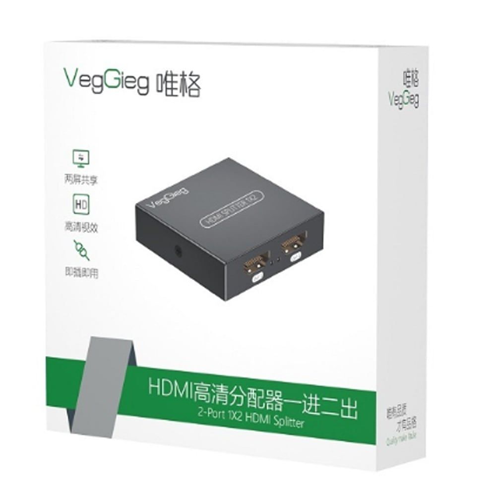 Bộ Chia HDMI 1 ra 2 Veggieg V-HD06 Hỗ Trợ 4K30Hz, Giá Rẻ - Phụ Kiện Điện Tử Việt Nam