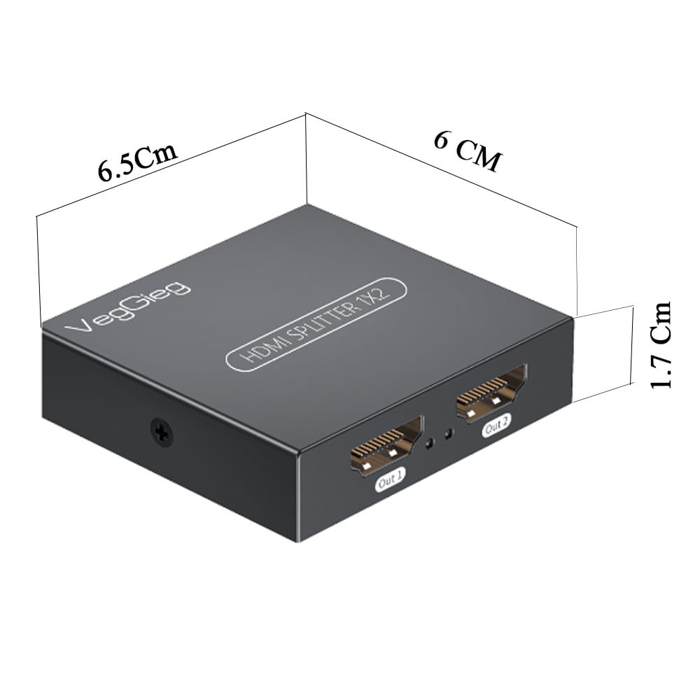 Bộ Chia HDMI 1 ra 2 Veggieg V-HD06 Hỗ Trợ 4K30Hz, Giá Rẻ - Phụ Kiện Điện Tử Việt Nam