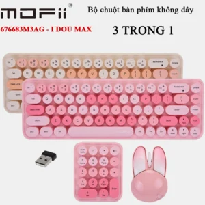 Bàn phím chuột không dây 3 trong 1 hình thỏ Kute chính hãng Mofii SMK676683M3AG