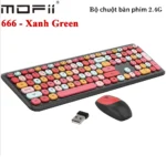 Bộ bàn phím chuột không dây mofii 666 phối nhiều màu dễ thương - Đen