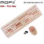 Bộ bàn phím chuột không dây mofii 666 phối nhiều màu dễ thương - Trà Sữa