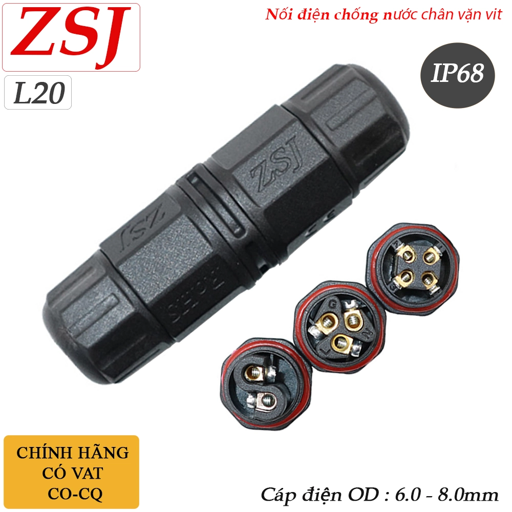 Đầu nối điện chống nước thẳng chữ i IP68 ZSJ L20