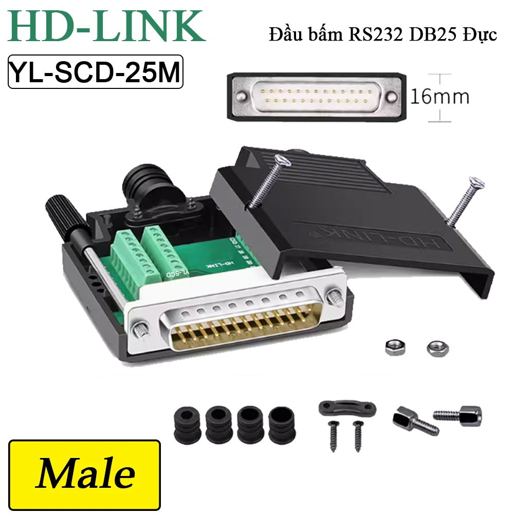 Đầu bấm DB25 đực YL-SCD-25M