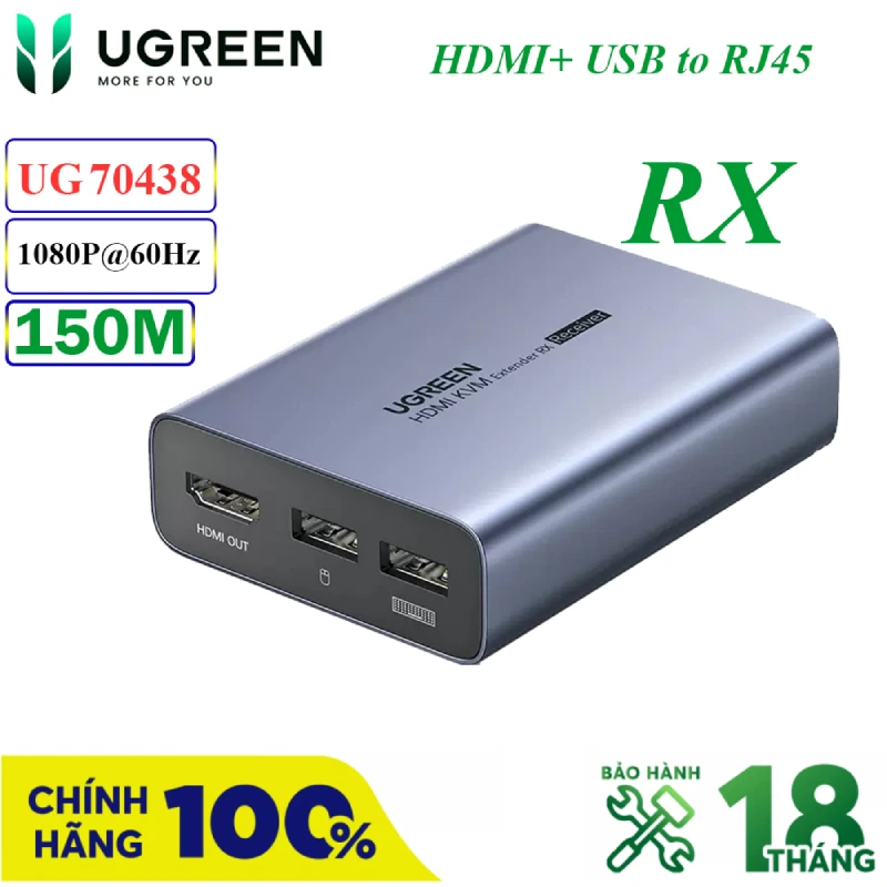 Kéo dài HDMI + USB qua cáp mạng 150M - RX - 70438