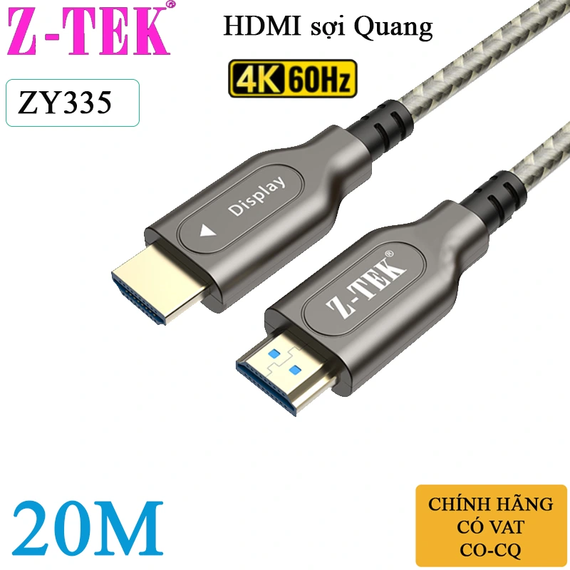 Cáp HDMI 2.0 sợi quang Z-TEK 4K@60Hz ZY335 dài 20M