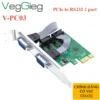 Card PCIe to 2 RS232 Veggieg V-PC03 chip CH382L