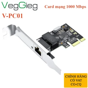 Card mạng RJ45 1000 Mbps chính hãng Veggieg V-PC01 chíp RTL8111F