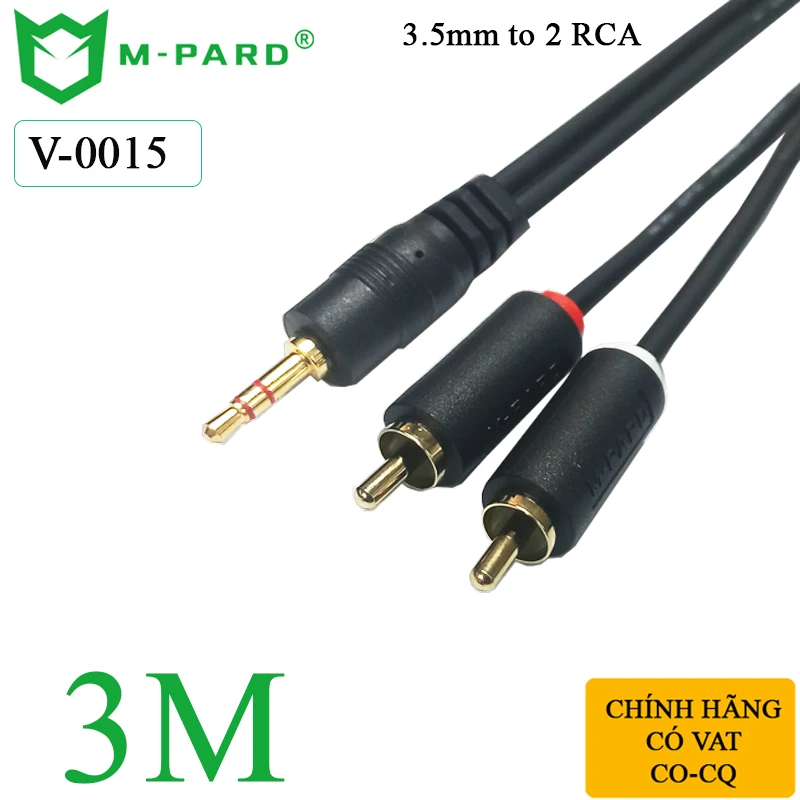 Dây cáp loa 3.5mm ra 2 AV RCA M-PARD V-0015 dài 3M