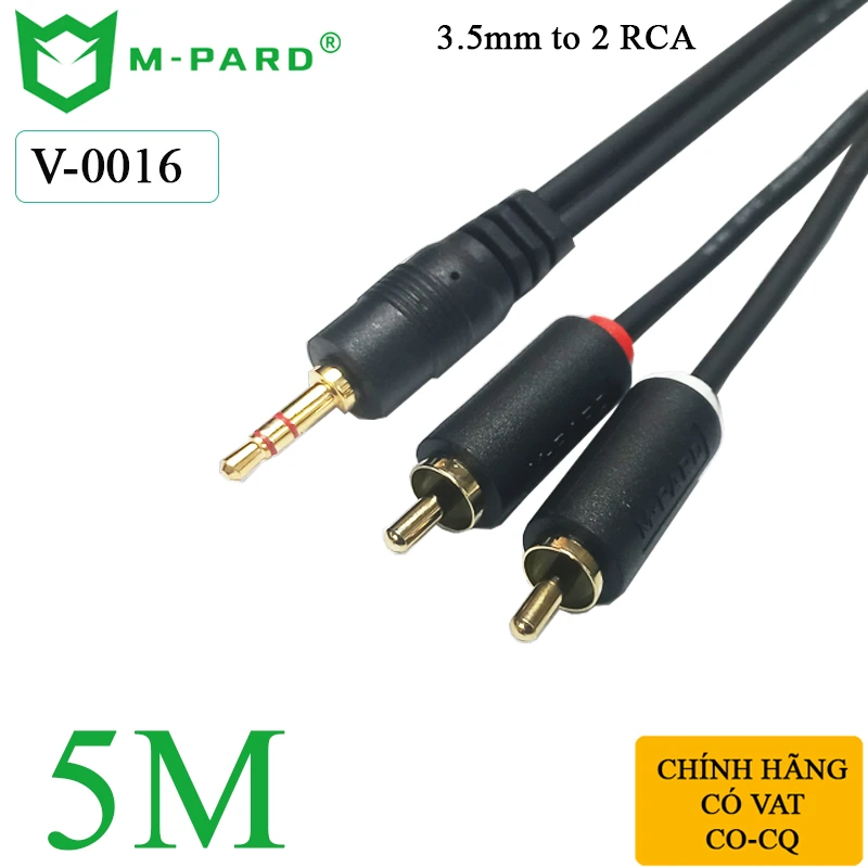 Dây cáp loa 3.5mm ra 2 AV RCA M-PARD V-0016 dài 5M