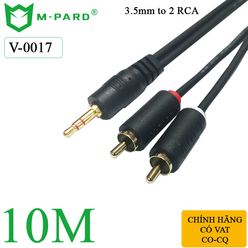 Dây cáp loa 3.5mm ra 2 AV RCA M-PARD V-0017 dài 10M