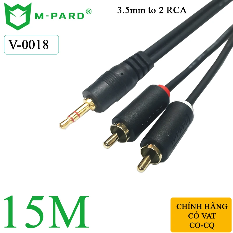 Dây cáp loa 3.5mm ra 2 AV RCA M-PARD V-0018 dài 15M